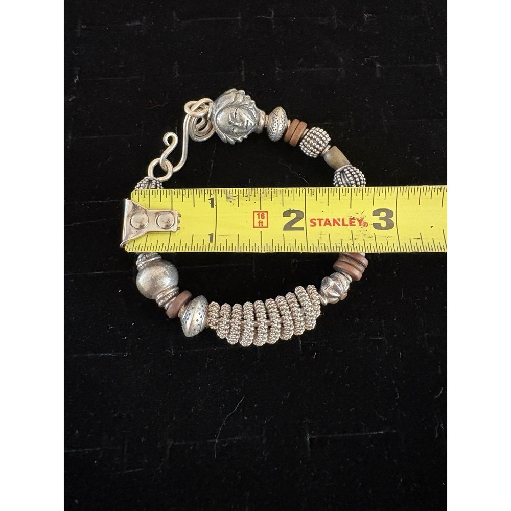 Artisan Sterling Silver Copper Bead Statement Fancy Wire Wrap Bracelet 46 Grams - Picture 10 of 16